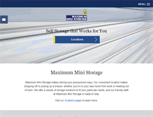 Tablet Screenshot of maximumministorage.com